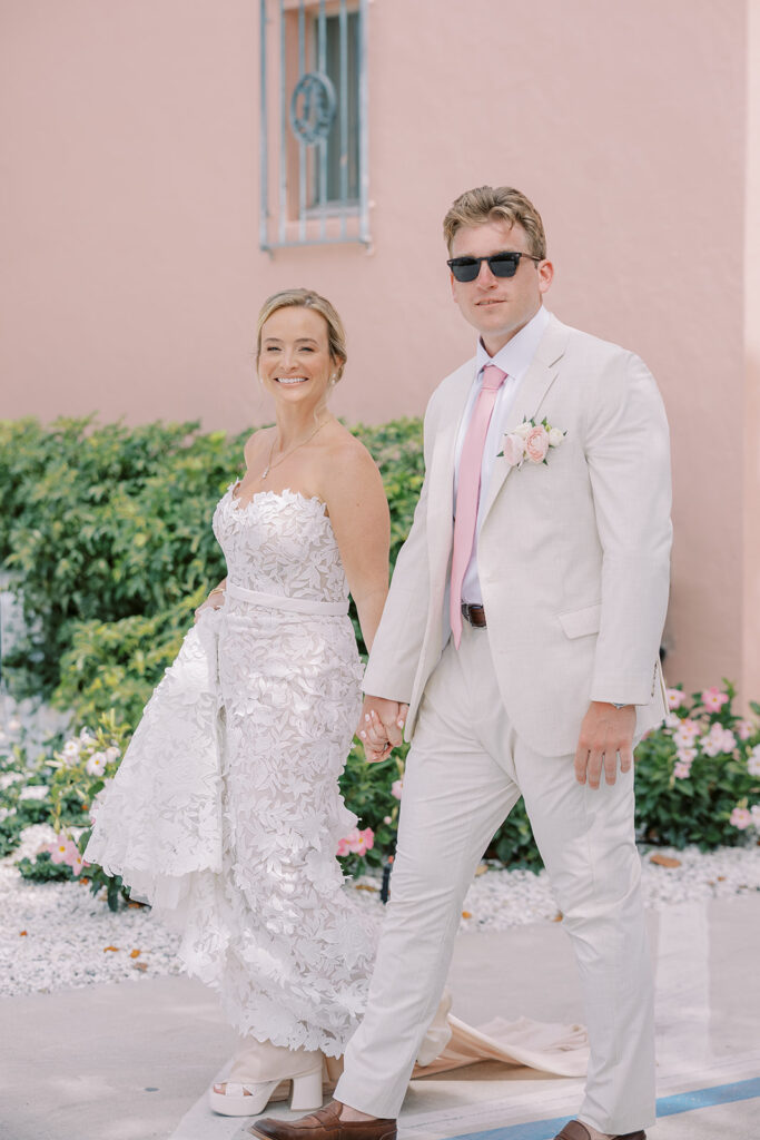 Bride and groom portrait in Boca Grande wedding