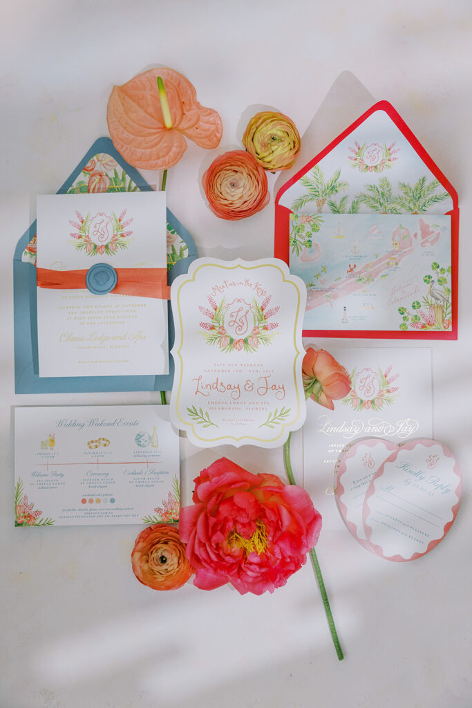 Bridal details flatlay at Cheeca Lodge Islamorada wedding