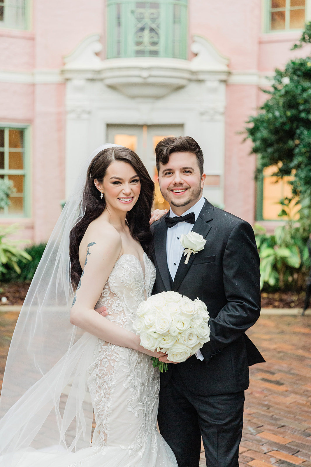 Bride and groom wedding portrait at the Vinoy Hotel in St. Pete Fl
